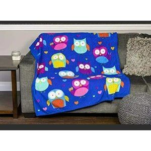 Warm and Cozy Colorful Owls Soft Fleece Throw Blanket 50" x 60"